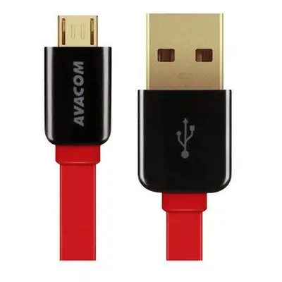 Kabel AVACOM MIC-40R USB - Micro USB, 40cm, červená