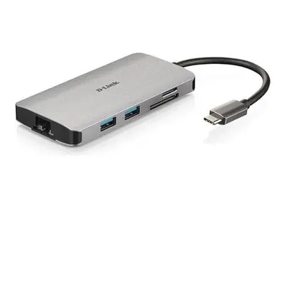 D-Link 8-in-1 USB-C Hub with HDMI/Ethernet/Card Reader/Power Delivery, DUB-M810