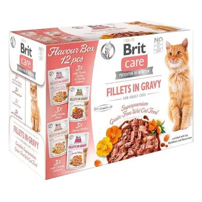 Brit Care Cat Flavour Box Fillet in Gravy, 4x3pcs. (12x 85g) kapsičky pro kočky