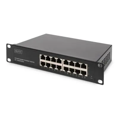 Digitus Gigabit Ethernet Switch 16 port, 10 palců, nespravovaný, DN-80115