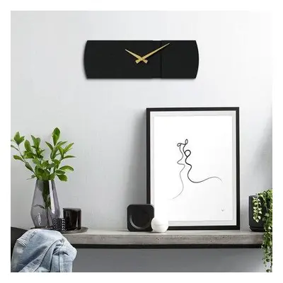 Wallity Decorative Metal Wall Clock Origami Metal Wall Clock - APS097 BlackGold