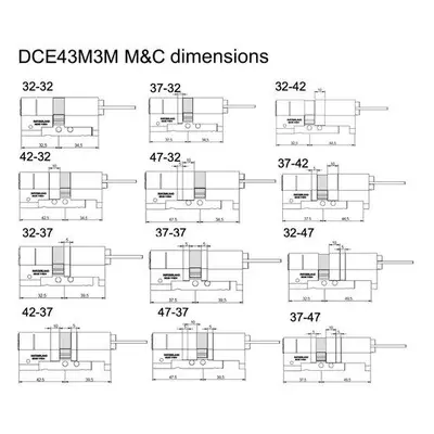 M&C Modulární cylindr pro Danalock V3, vnitřní délka 30 mm