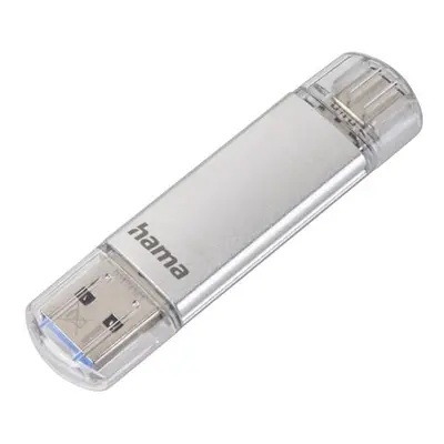 Hama Flash Pen Laeta, USB-C/USB-A 3.1, 256 GB, 40 MB/s, stříbrný, 181075