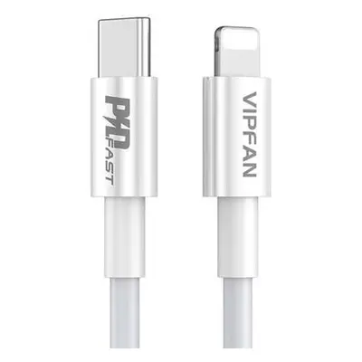 Kabel USB-C do Lightning VFAN P01, 3A, PD, 1m (bílý)