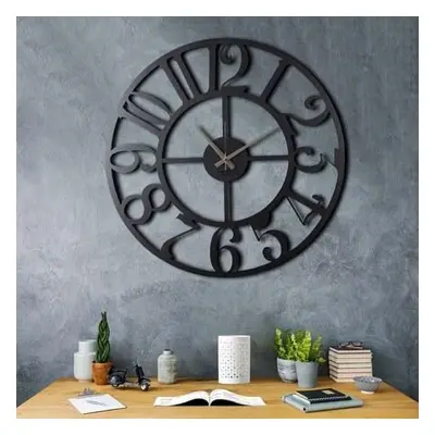 Wallity Decorative Metal Wall Clock Circle XL Black