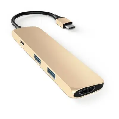 Satechi USB-C Slim Multiport adaptér - Gold Aluminium, ST-CMAG