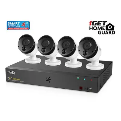 iGET HGNVK85304 - Kamerový PoE FullHD set, 8CH NVR + 4x IP 1080p kamera, SMART detekce, W/M/Andr