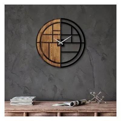 Wallity Decorative Wooden Wall Clock Wall WalnutBlack