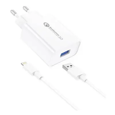 Foneng EU13 síťová nabíječka + kabel USB-Lightning, 3A (bílá)