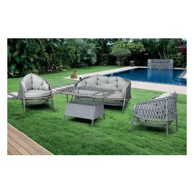 Hanah Home Garden Lounge Set Lerra (1+1+3+Sehpa) Grey