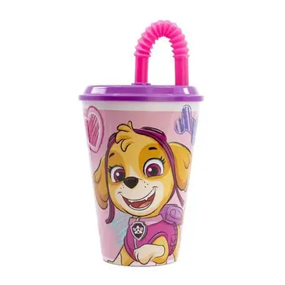 Dětský kelímek na vodu s brčkem STOR 74530 430 ml Paw Patrol Skye (růžový)