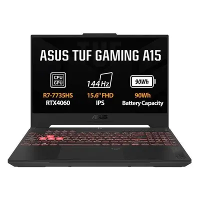 ASUS TUF Gaming A15/FA507NV/R7-7735HS/15,6"/FHD/16GB/1TB SSD/RTX 4060/W11H/Gray/2R, FA507NV-LP06