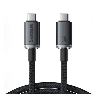 Rychlonabíjecí kabel Baseus Crystal Shine USB-C na USB-C 100W, 1,5m, 20Gb (černý)