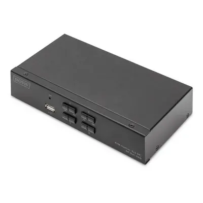 DIGITUS DS-12891 KVM Switch, 4x DP in, DP Out, 4x USB B, 4K @ 60 Hz, černá, DS-12891