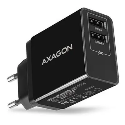 AXAGON ACU-DS16, SMART nabíječka do sítě 16W, 2x USB-A port, 5V/2.2A + 5V/1A