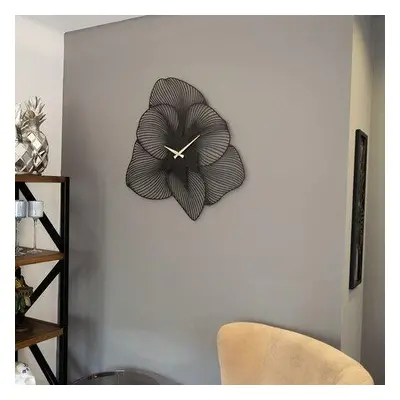 Wallity Decorative Metal Wall Clock Azalea Metal Wall Clock - APS039 49 - Black