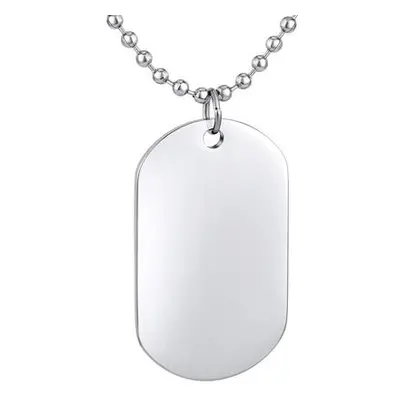 SILVEGO Ocelový ID přívěsek Dog Tag včetně řetízku 70 cm KMM37539