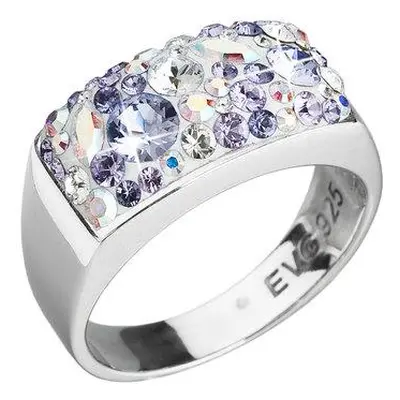 Evolution Group Stříbrný prsten s krystaly Swarovski fialový 35014.3 violet, tanzanite,, crystal