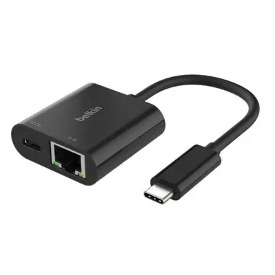 Belkin USB-C adaptér s Gigabit Ethernetem RJ45 + 100W napájení, černá