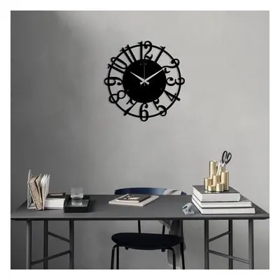 Wallity Decorative Metal Wall Clock Metal Wall Clock 15 - Black