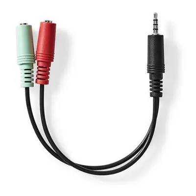 Nedis CAGB22150BK02 - Stereo Audio Kabel | 3,5mm Zástrčka -2x 3,5mm Zásuvka | 0.20 m | Kulatý | 