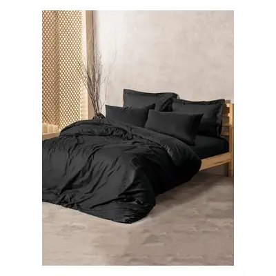 L'essentiel Maison Ranforce Single Quilt Cover Set Plaid - Black