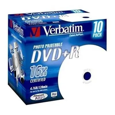 VERBATIM DVD+R AZO 4,7GB, 16x, printable, jewel case 10 ks, 43508