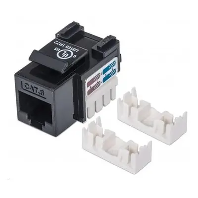 Intellinet Cat6 Keystone Jack, UTP, Black, Punch-down