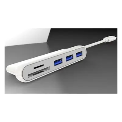 PremiumCord 5G SuperSpeed USB3.1 Typ-C hub 3x USB3.0 + čtečka SD karet, ku31hub06