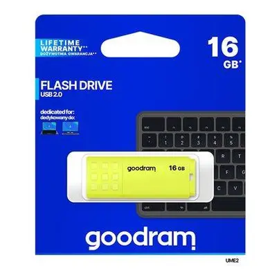 GOODRAM memory USB UME2 16GB USB 2.0 Yellow, UME2-0160Y0R11