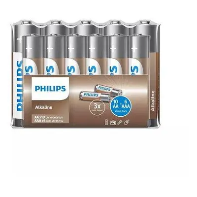 PHILIPS LR036A16F/10 AAA/ AA Alkalická baterie (10+6ks)