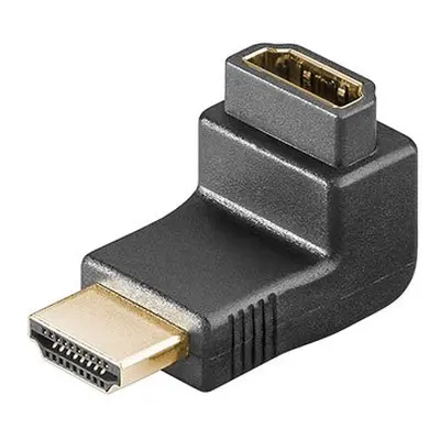 Redukce HDMI A(M) - HDMI A(F) lomená nahoru, zlacené konektory