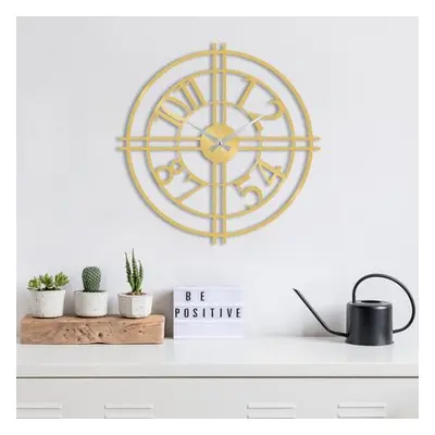 Wallity Decorative Metal Wall Clock Metal Wall Clock 33 - Gold