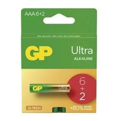 GP alkalická baterie ULTRA AAA (LR03) 8pack