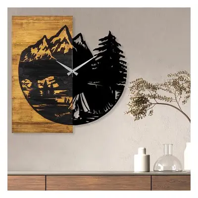 Wallity Decorative Wooden Wall Clock Wooden Clock 19 WalnutBlack