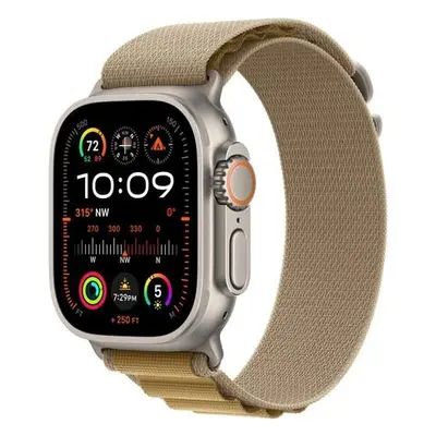 Apple Watch 49/46/45/44mm žlutohnědý alpský tah s přírodním titanem S