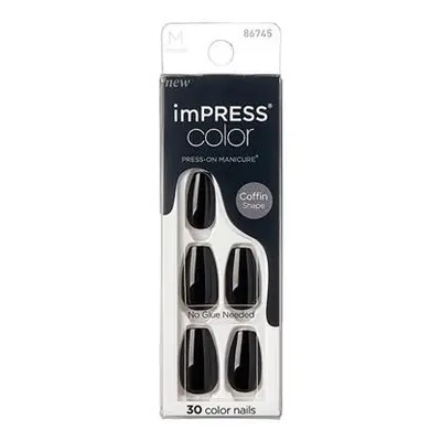 Kiss ImPRESS samolepící nehty Color MC All Black 30 ks