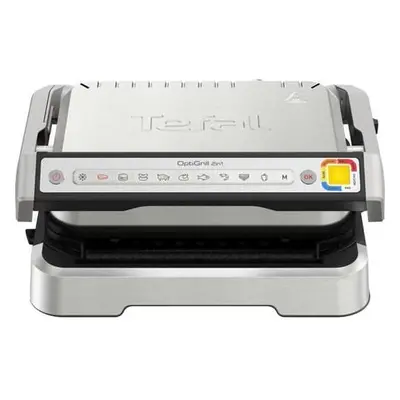 Tefal OptiGrill 2 v 1 GC772D30 Inox kontaktní gril, 2100 W, termostat, odkapávací nádobka, aplik