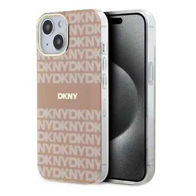 DKNY PC/TPU Repeat Pattern Tonal Stripe Magsafe Zadní Kryt pro iPhone 14 Pink