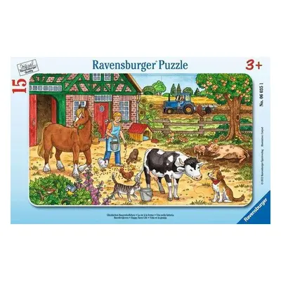 RAVENSBURGER Puzzle Šťastný život na statku 15 dílků