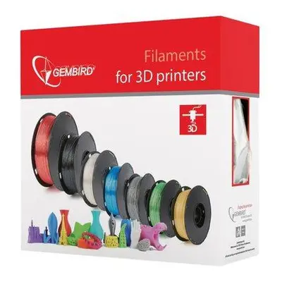 GEMBIRD 3D flexibilní plastové vlákno pro tiskárny, průměr 1,75mm, 1kg, černá, TIF055110