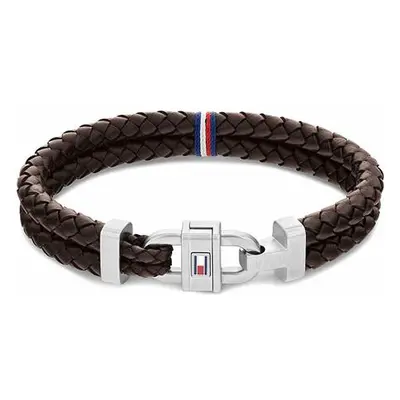 Tommy Hilfiger Stylový kožený náramek s ocelovou ozdobou 2790363