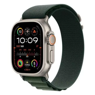 Apple Watch 49/46/45/44mm tmavě zelený alpský tah s přírodním titanem S