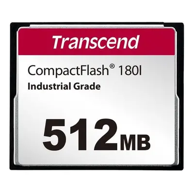 Transcend 512MB INDUSTRIAL TEMP CF180I CF CARD, (MLC) paměťová karta (SLC mode), 85MB/s R, 70MB/