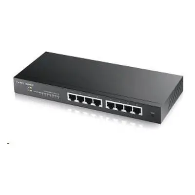 Zyxel GS1900-8 8-port Desktop Gigabit Web Smart switch: 8x Gigabit metal, IPv6, 802.3az (Green),