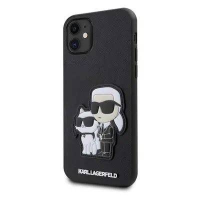 Karl Lagerfeld PU Saffiano Karl and Choupette NFT Zadní Kryt pro iPhone 11 Black