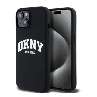 DKNY Liquid Silicone Arch Logo MagSafe Zadní Kryt pro iPhone 15 Black