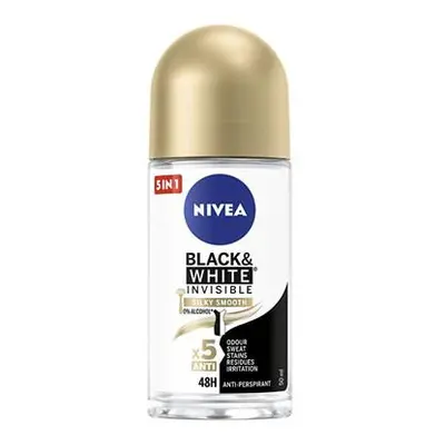 Nivea Kuličkový antiperspirant bez alkoholu Invisible Black & White Silky Smooth 50 ml