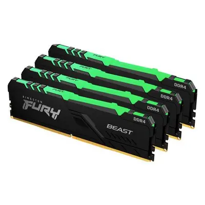 Kingston FURY Beast DDR4 32GB (Kit 4x8GB) 3600MHz DIMM CL17 RGB, KF436C17BBAK4/32