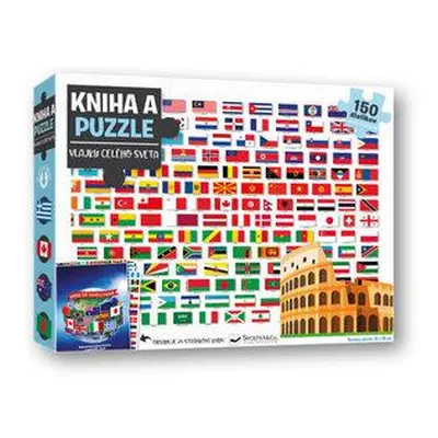 Kniha a puzzle Vlajky celého sveta